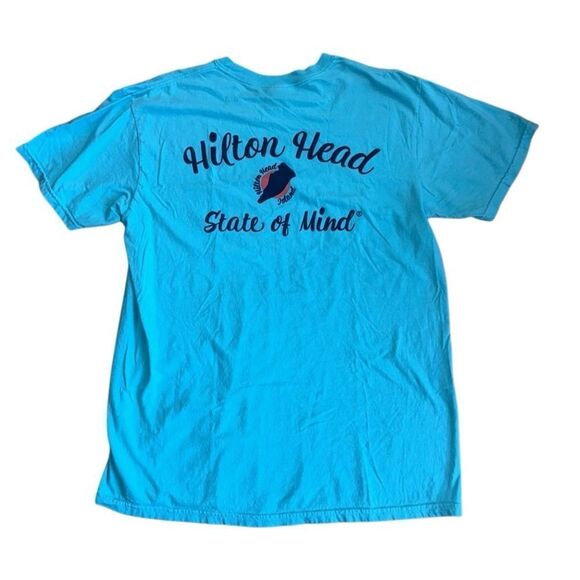 Comfort Colors Unisex Hilton Head State Of Mind Graphic Vacation Top Size Large - Picture 1 of 5